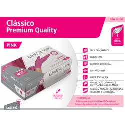 Luva Látex CLASSICO Premium  UNIGLOVES - PINK