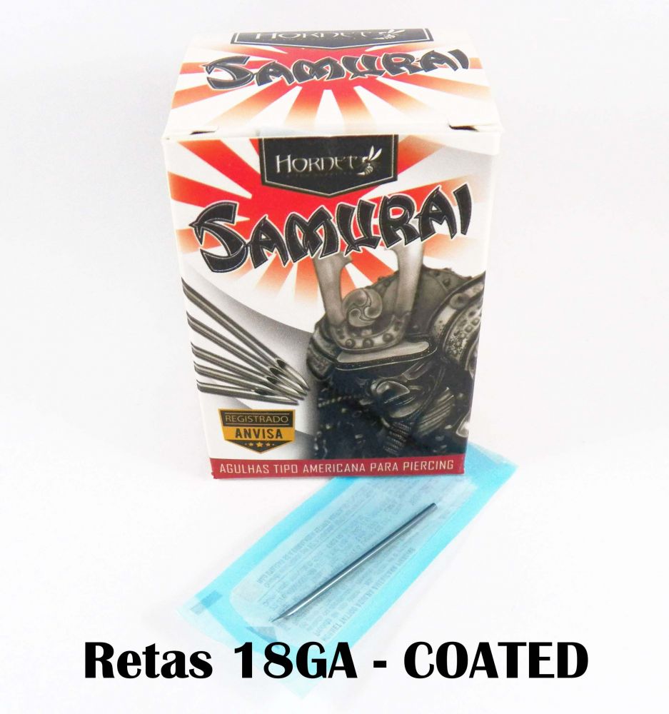 Agulhas Body Piercing  SAMURAI 18GA 1.0mm(COATED) - RETAS